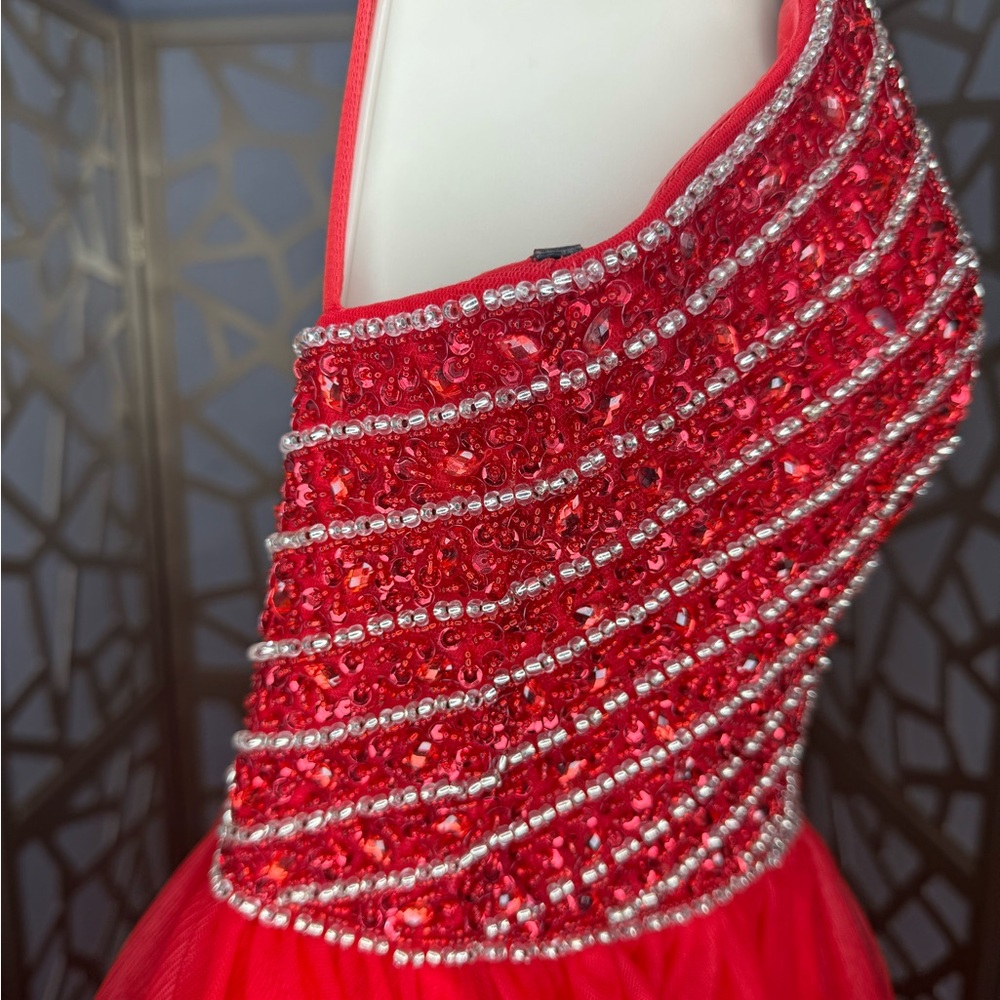 *LUCCI LU RED DRESS SIZE 2 - Picture 12 of 17